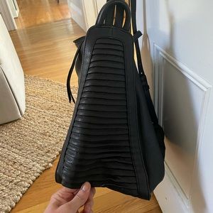 Kooba gorgeous black leather bag / backpack with purple (I know!) lining